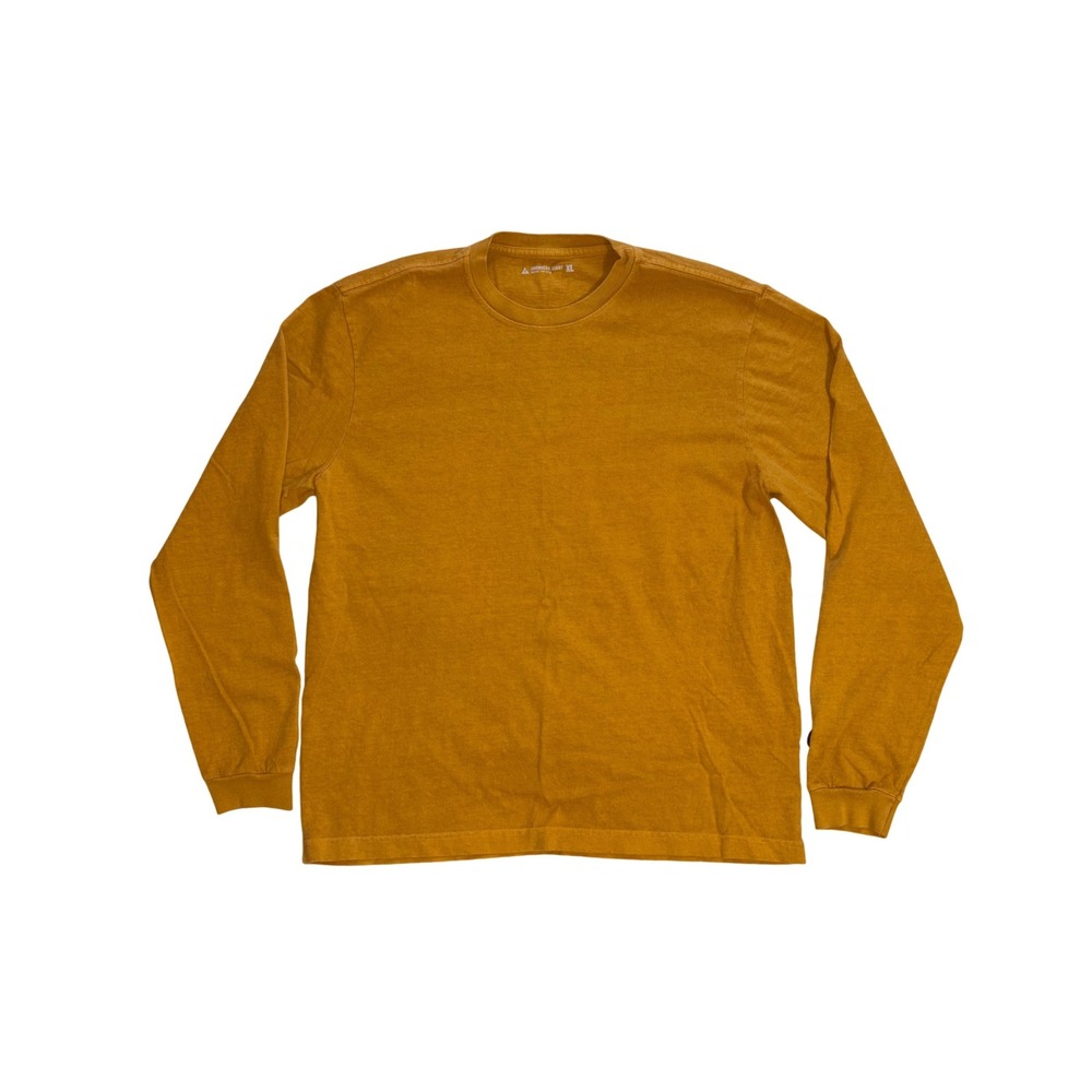 AMERICAN GIANT Long Sleeve Shirt Mens XL Mustard‎ Yellow Crew Neck USA Made